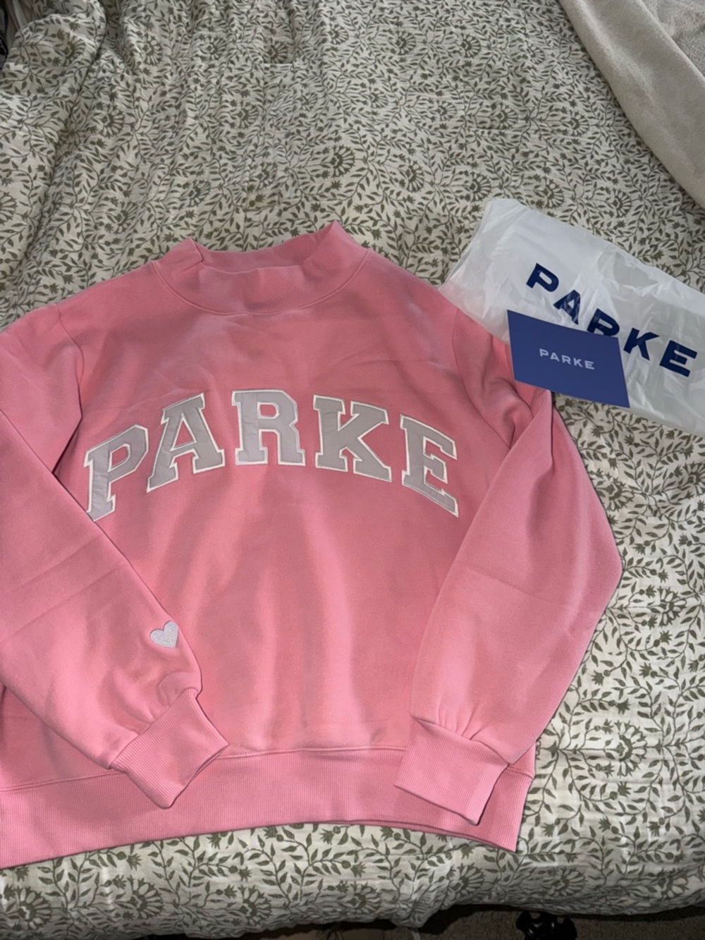 Parke Pink Logo Crewneck Sweatshirt
